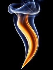 Obraz premium An abstract image of wispy orange and blue smoke rising