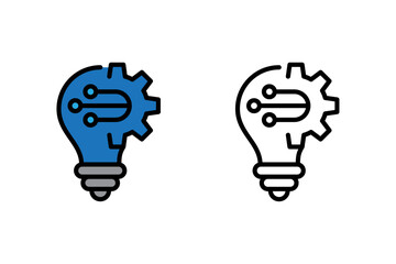 Emerging technology icons with Connected gear and bulb concept. Suitable for automotive industry websites, social media posts, and technology-related designs. vector graphic