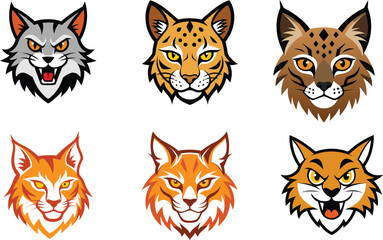 Bobcat Head Color Vector Illustration