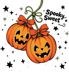Kids Fall Spooky Sweet T-Shirt Design
