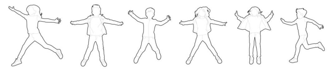 children_jumping_line