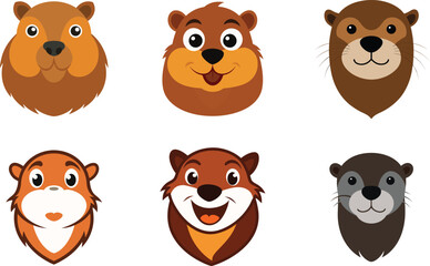 Fototapeta premium Otter Head Color Vector Illustration