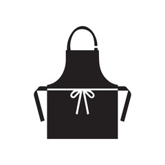 kitchen chef Apron Minimalist Black Icon vector silhouette sign symbol for Cooking or Baking