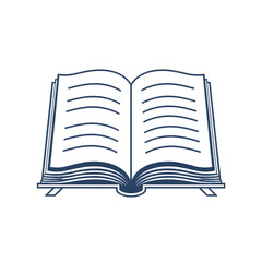  Linear icon of an open book with, symbolizing youth education