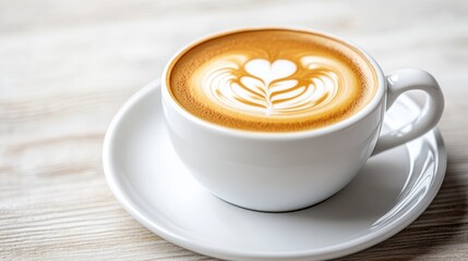 Warm Cup of Coffee with Heart Shape Design Creating Cozy Atmosphere