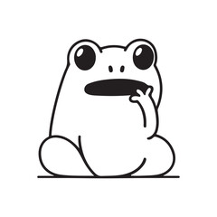 A cute  cartoon frog illustration with a funny smile brings the fun of nature to life
