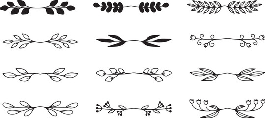 Fototapeta premium Arrow Divider Vector Set – Hand-Drawn, Minimal, Tribal, Sketch, Black and White, Direction, Navigation, Decorative, Rustic, Design Element