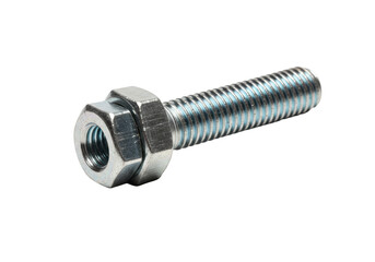 Isolated Metal Bolt and Nut Fastening Component Detailed Rendering