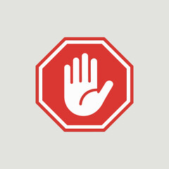 Obraz premium Simple Bold Red Stop Sign Icon Illustration for Traffic Safety and Regulations