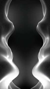 Luminous White Curves on Black Inspired by African Desert &ndash; Ultra HD Abstract Topographic Flow