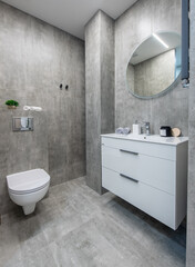 Modern Home Minimalist Bathroom With Sleek Fixtures and Clean Neutral Design