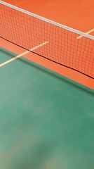 Abstract Green and Orange Tennis Court Net