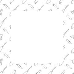 construction frame. doodle construction tool square frame. hand drawn construction frame background. construction tool background