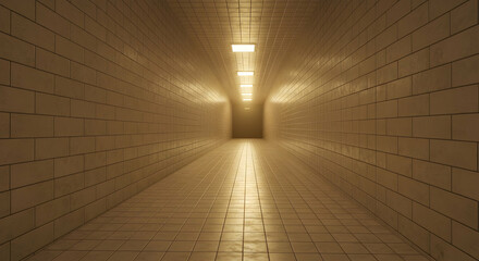 Endless Corridor Light Path Future Hope Journey Mystery Tunnel Perspective Architecture Design Interior Space