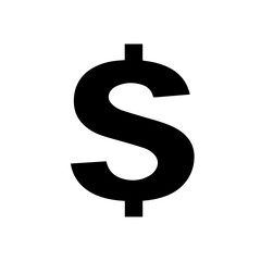 Dollar Symbol Icon on  Black Button with White Rollover