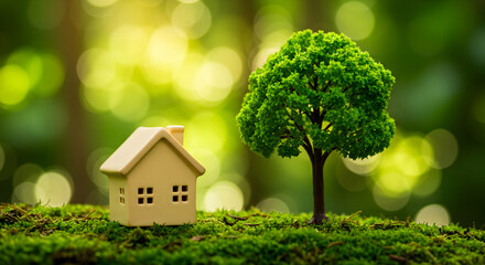 Eco Friendly Home Sustainable Living Green House Tree Nature Environment
