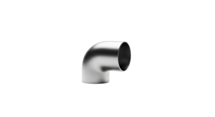 Elbow pipe fitting at 90 degrees isolated PNG with Transparent Background