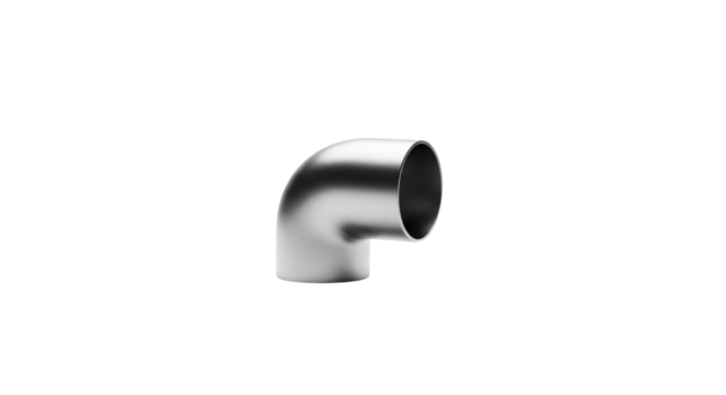 Elbow pipe fitting at 90 degrees isolated PNG with Transparent Background