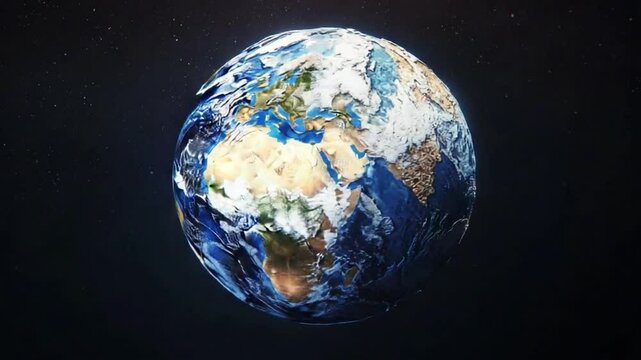 Earth from Space: A stunning, high-resolution view of planet Earth from space, highlighting the vibrant blues of the oceans and the diverse continents.