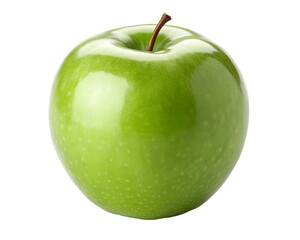 High-resolution PNG image of a fresh green apple isolated on a transparent background. Ideal for food packaging, healthy eating designs, recipes, and commercial use.