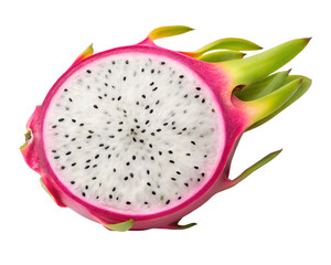 High-resolution PNG image of a ripe dragon fruit (pitaya) isolated on a transparent background. Perfect for tropical food designs, exotic fruit packaging, smoothie branding, and health-related content