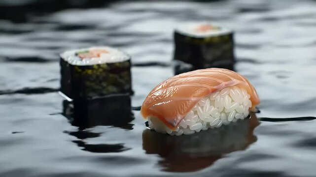 Exquisite Sushi A Close-Up Culinary Delight