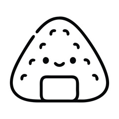Japanese rice ball lineout vector