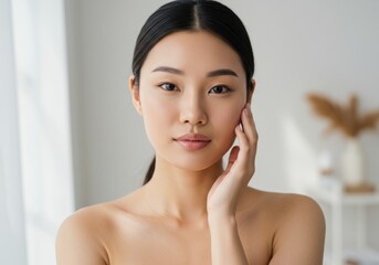 Portrait of a young woman with perfect skin