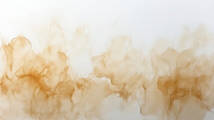 Close-Up Shot of Beige Watercolor Background on White Canvas