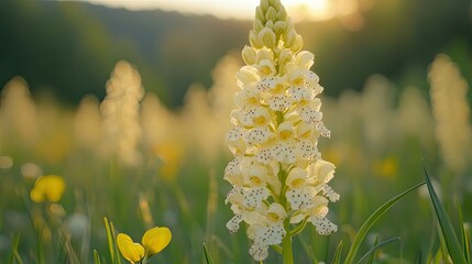 Close-Up Shot of Eastern Tongue Orchid in a Field