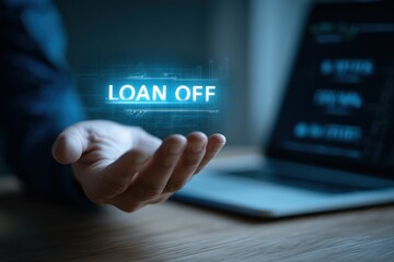 Person holding a digital loan off message