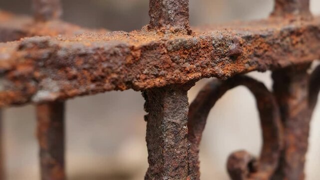 Close-up of rusted metalwork