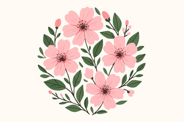 pink flower background vector illustration