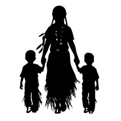 family silhouette vector