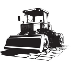 tractor silhouette vector