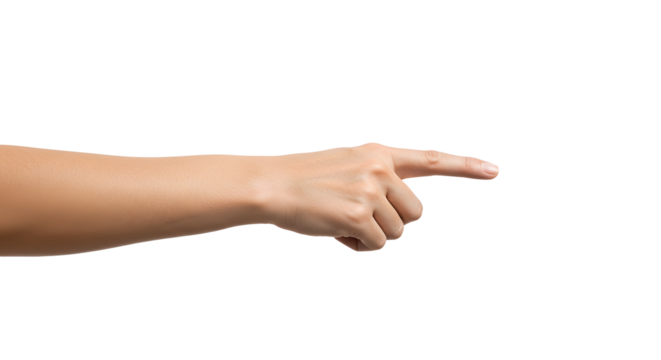 Hand Pointing Right Isolated on White Background for Emphasis or Direction