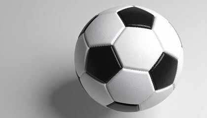 Realistic Black and White Classic Soccer Ball on Smooth Clean Surface &ndash; High-Quality Sports Object