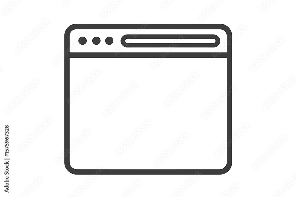 Poster minimalist browser window interface. simple web page template. blank internet browser frame. modern 