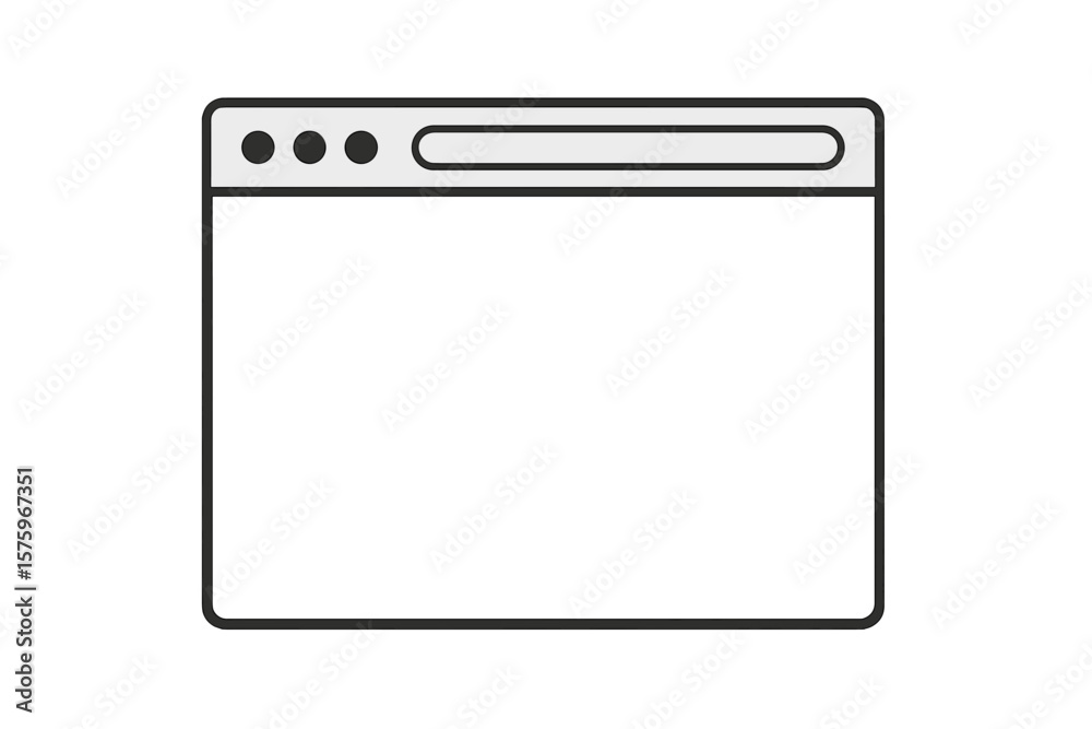 Poster minimalist web browser window interface. blank ui template. simple vector browser frame. modern inte