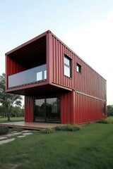 Fototapeta premium red barn with silo