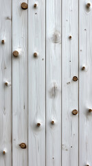 Fototapeta premium Vertical wooden planks with natural knots and white finish