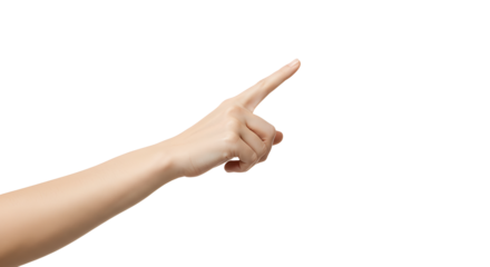 Hand Pointing Up Isolated on White Background for Visual Communication