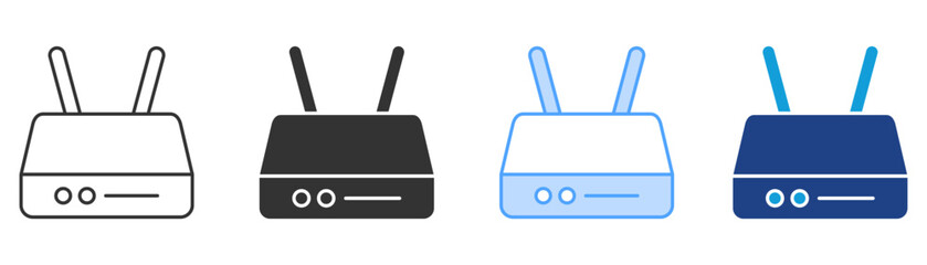 Router Icon Set Multiple Style Collection