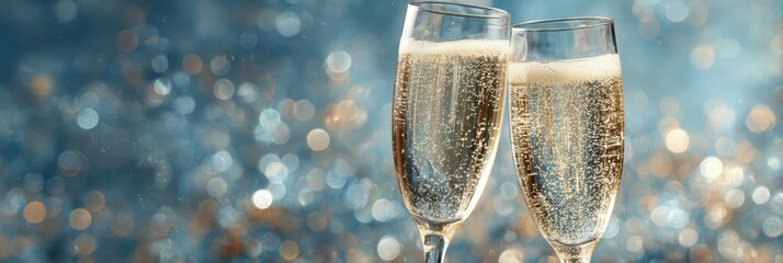 Bubbly toast during a celebration with sparkling drinks and a festive background