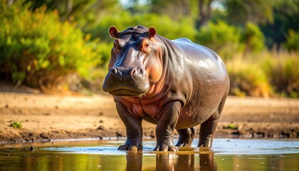 Obraz premium Hippopotamus in a watering hole