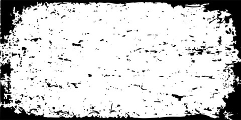 Distressed grunge texture with rough white brush strokes on a black background