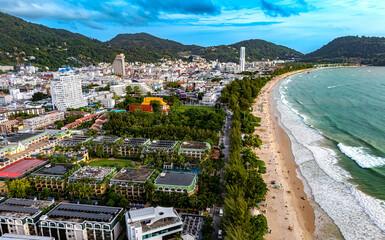 Aerial view of Patong on Phuket Island, Thailand
