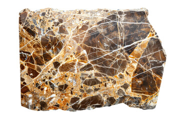 Brown emperador marble tile displayed on transparent background