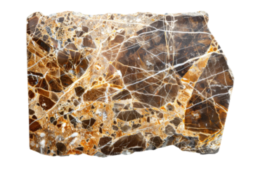 Brown emperador marble tile displayed on transparent background
