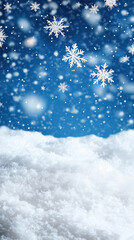 Naklejka premium Snowflakes fall gently over a winter landscape in a serene setting